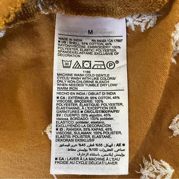 Old Navy Brown Smocked Puff Sleeve Top Sz-M - Picture 7 of 10